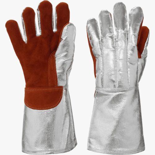 Gant de protection thermique - ALM344 - Lakeland - en tissu / en cuir / aluminium