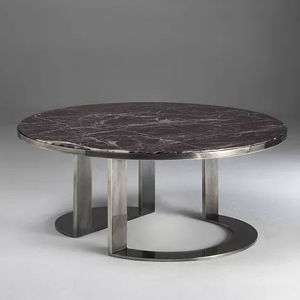 Table basse contemporaine - GIOTTO - pasut design - en marbre / avec piètement en acier / ronde