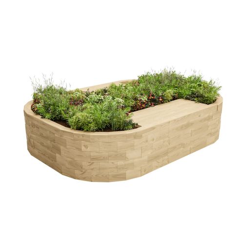 Jardinière en pin - BEALACH DUO - WoodBlocX Ltd - ovale / sur mesure / avec banc intégré