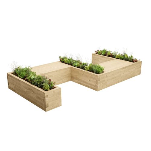 Jardinière en pin - CANISP S - WoodBlocX Ltd - rectangulaire / sur mesure / modulable