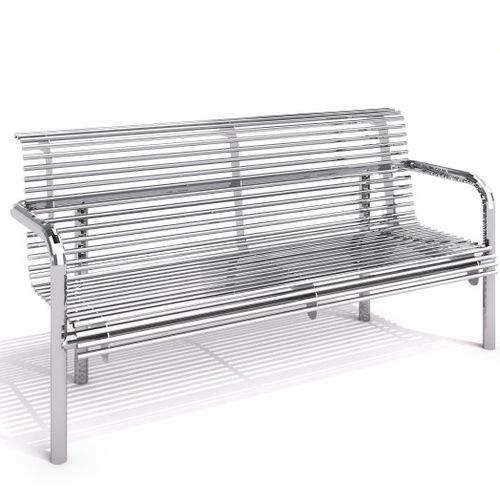 Banc public contemporain - URBN FURNITURE : JAGO - Inter System - en acier inoxydable / avec dossier / avec accoudoirs