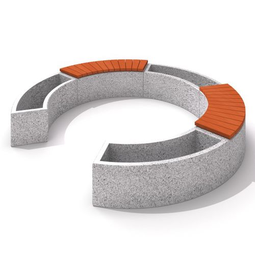 Banc public contemporain - URBAN FURNITURE : KVARCO - Inter System - en bois / en béton / modulaire