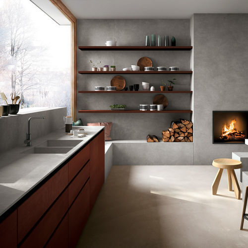 Panneau d'habillage en grès cérame - METAL CORTEN    - Infinity surfaces - pour sol / mural / pour salle de bain