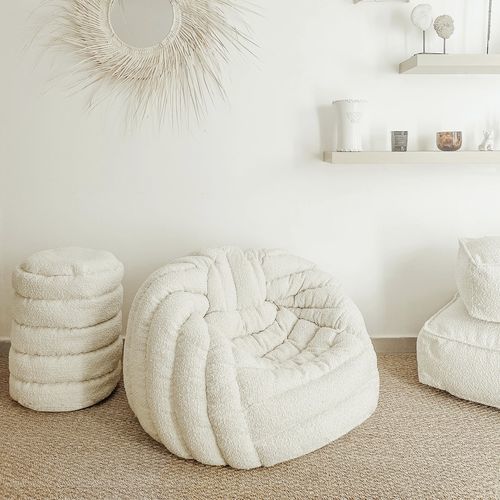 Fauteuil contemporain - XL Igloo - MX HOME - en tissu / blanc / avec accoudoirs