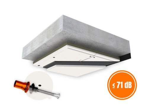 Panneau d'isolation acoustique pour plafond - C-MUTE SYSTEM&trade; 63 - DECIBEL PLC - rectangulaire / aspect métal / blanc