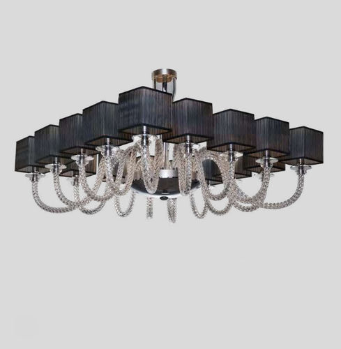 Lustre contemporain - TASOS - BO/M lighting - en verre / en métal / en tissu