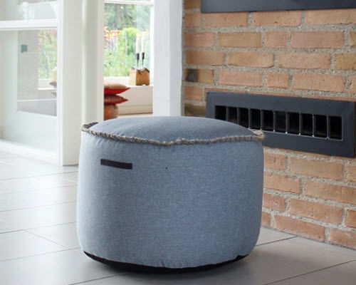 Pouf contemporain - RETROIT : MEDLEY - SACKit - en polyester / rond / 100% recyclable