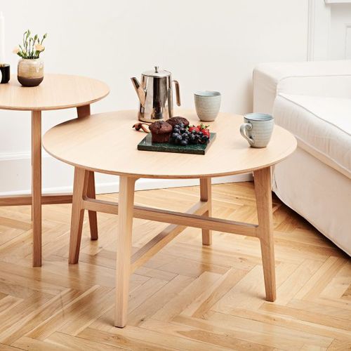 Table basse de style scandinave - NORDIC - SACKit - en chêne / en Fenix NTM® / avec piètement en chêne
