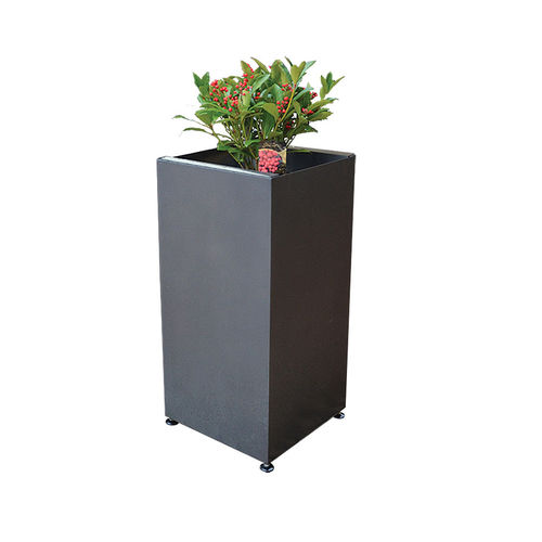 Jardinière en aluminium - Tower - Eredi di Pozza, IL PARCO - carrée / en hauteur / avec brise-vent