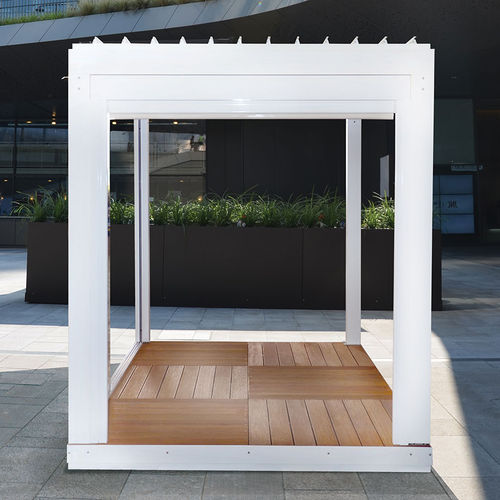 Pergola autoportée - BIO SPACE - Eredi di Pozza, IL PARCO - en aluminium / en verre / à lames orientables
