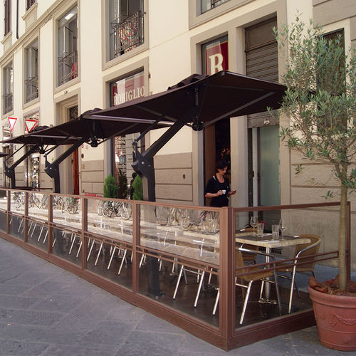 Garde-corps en métal - Florence - Eredi di Pozza, IL PARCO - à panneaux en verre / d'extérieur / pour terrasse