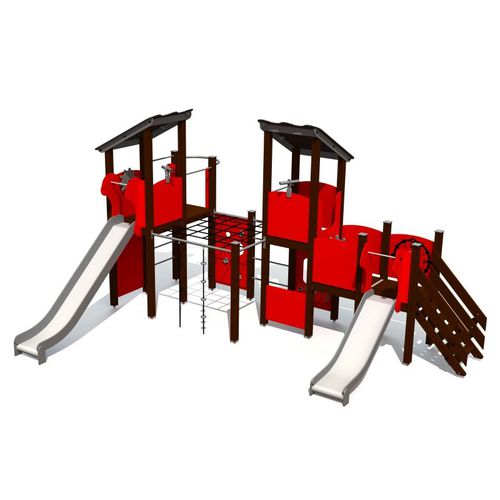 Structure de jeu pour aire de jeux - LM228 - Tiptiptap - en métal / en placage de bois / en HDPE