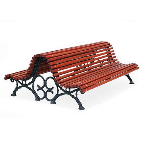 Banc public classique - ROMANTICO DOUBLE  - Tiptiptap - en bois / en fonte / à double assise