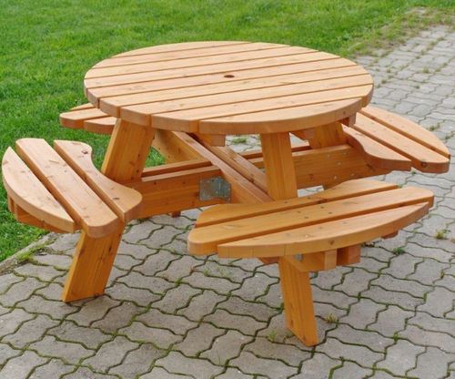 Table de pique-nique classique - RONDO  - Tiptiptap - en plastique / avec piètement en plastique / ronde