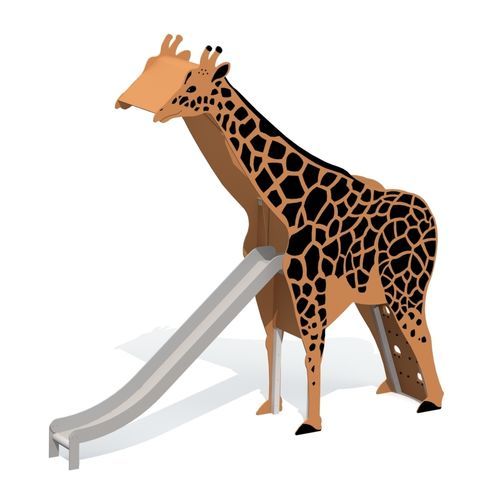 Toboggan droit - GIRAFFE  - Tiptiptap - pour aire de jeux / en acier inoxydable