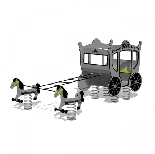 Jeu à ressort en acier - COACH WITH HORSES  - Tiptiptap - en HDPE / transport / 6 places