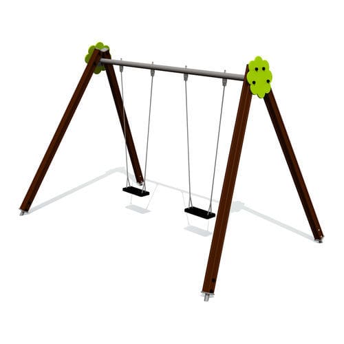 Balançoire en placage de bois - BELL-FLOWER - Tiptiptap - en métal / en HDPE / pour parc de jeux