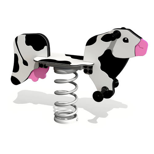 Jeu à ressort en acier galvanisé - COW - Tiptiptap - en HDPE / animal / monoplace