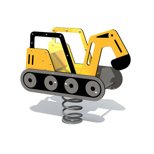 Jeu à ressort en acier galvanisé - EXCAVATOR  - Tiptiptap - en HDPE / transport / monoplace