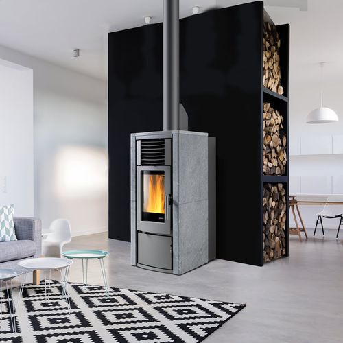 Poêle à bois - HYBRID - paterno - 14 kW / contemporain / en acier