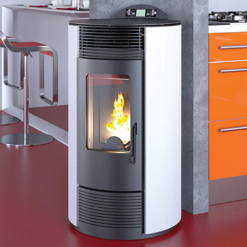 Poêle à granulés - MINI FOCUS - LineaVz - 5 kW - 10 kW / contemporain / en tôle