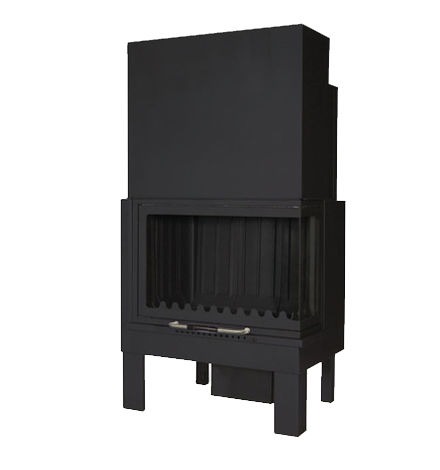 Foyer fermé à bois - ANGOLARE 80 R/L - LineaVz - d'angle / en acier / en verre