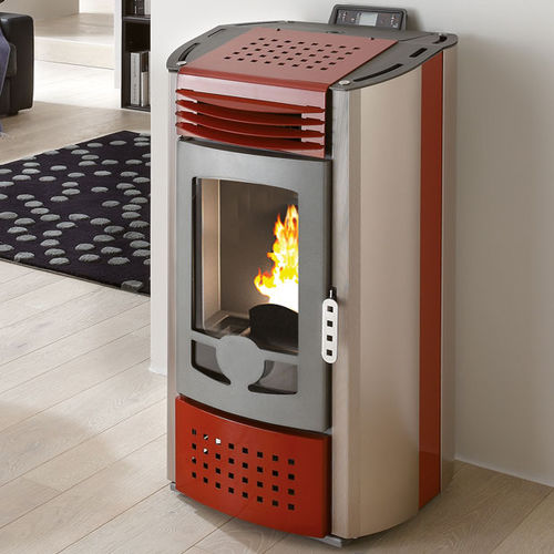 Poêle à granulés - SMART - LineaVz - 10 kW - 20 kW / contemporain / aluminium