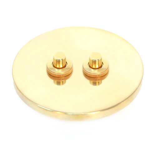 Interrupteur bouton poussoir - CC12  - Empereur Paris - en saillie / double / en laiton
