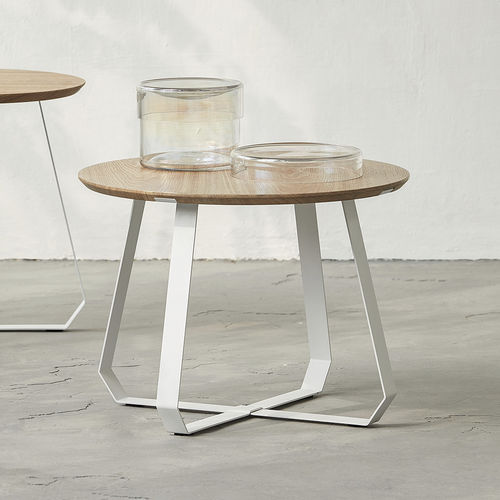 Table basse contemporaine - SHUNAN - puik - en frêne / avec piètement en acier / ronde