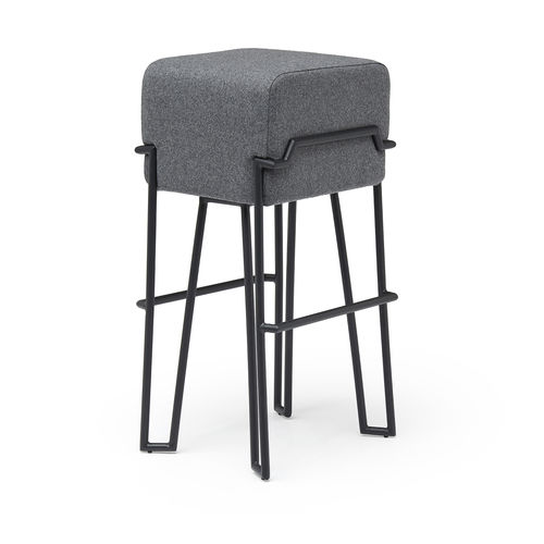 Tabouret de bar contemporain - BOKK - puik - en feutre / avec piètement en acier / tapissé