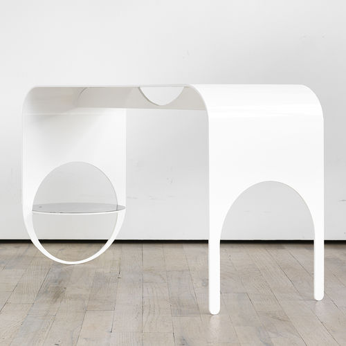 Table basse contemporaine - THIN - KIN & COMPANY - en acier à revêtement par poudre / avec piètement en acier thermolaqué / rectangulaire