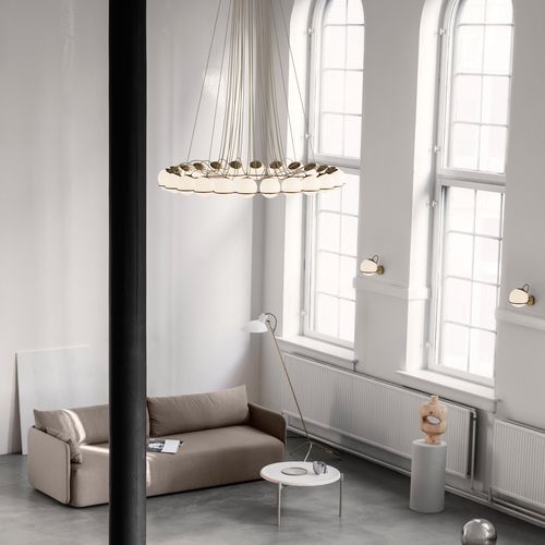 Lustre contemporain - 2109 - Astep - en verre opalescent / en acier / professionnel