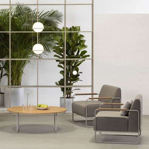 Fauteuil contemporain - DULA - Vergés - en tissu / en contreplaqué / modulable