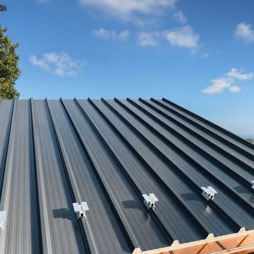 Panneau sandwich pour toiture - Alutech Dach Plus - Alubel - pour installation photovoltaïque / pour façade / face en panneau de fibre de bois