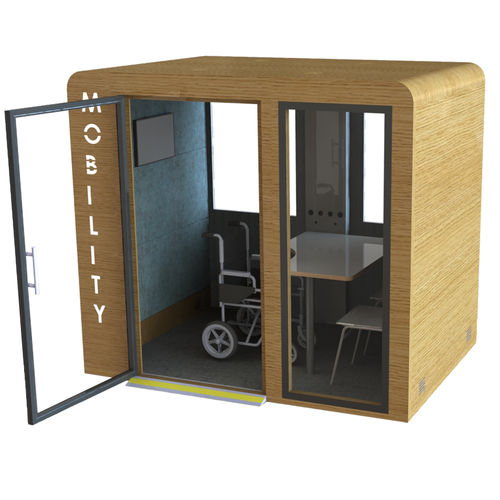 Bureau POD acoustique - PROCYON MOBILITY - SBS - en verre / en bois / pour open space