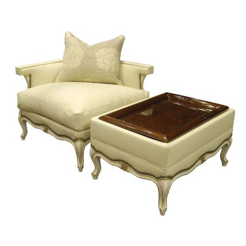 Fauteuil classique - LE PHILOSOPHE - Henryot & Cie - en cuir / d'angle / blanc