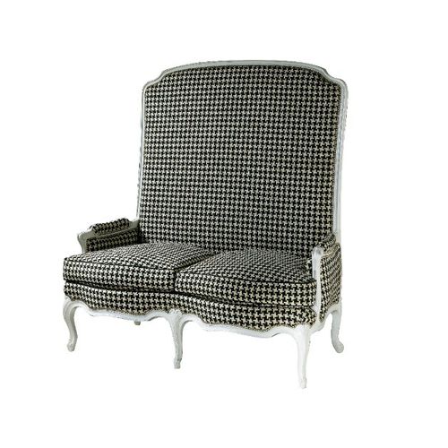 Canapé de style Louis XV - A LA HAUTEUR - Henryot & Cie - en tissu / avec dossier haut / noir