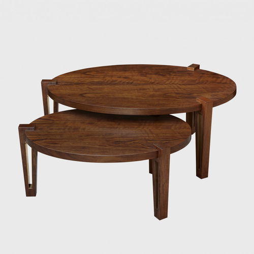 Table basse contemporaine - LETHE - ANAKTAE - en noyer / avec piètement en bois massif / ovale