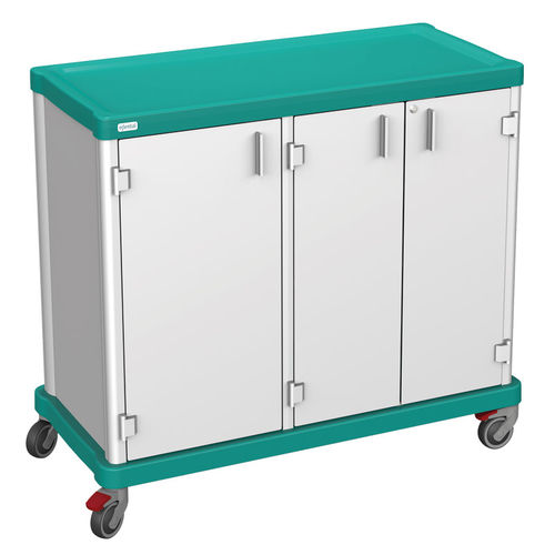 Chariot de service - 2 SECTIONS – 3 DOORS - Francehopital - à linge / pour salon d'esthétique / pour établissement de santé
