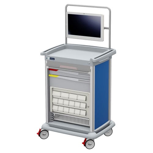 Chariot de service - EWORK CART ON PRECISO - Francehopital - pour établissement de santé / pour hôpital / avec support pour tablette