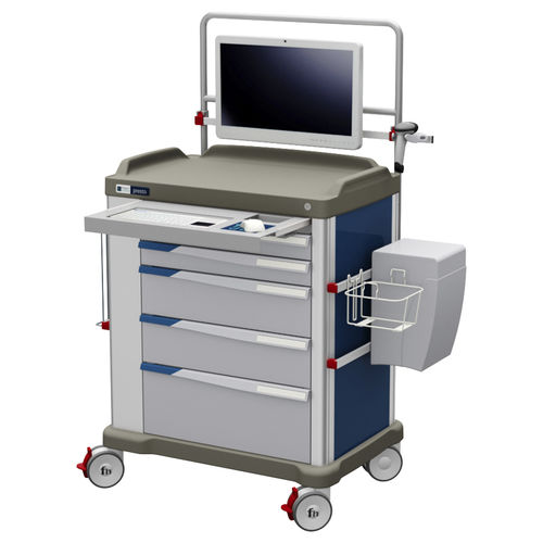 Chariot de service - EWORK CART ON PRESTO - Francehopital - pour établissement de santé / pour hôpital / avec support pour tablette