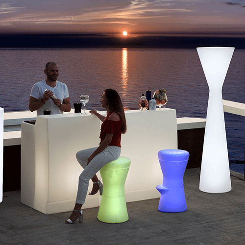 Tabouret de bar contemporain - CORFU 74 - NEWGARDEN - en polyéthylène / recyclable / lumineux (LED)