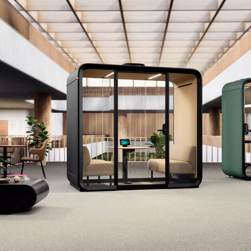 Bureau POD avec éclairage intégré - FRAMERY FOUR™ - Framery Oy - acoustique / réglable / avec éclairage LED intégré