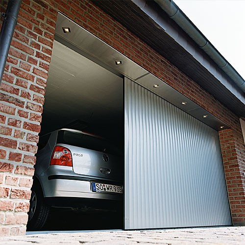 Porte de garage coulissante - VERTICO - ALULUX - en aluminium / automatique