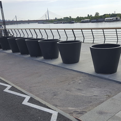 Jardinière en acier - Ban-Inox - ronde / contemporaine / pour espace public