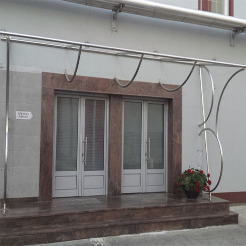 Auvent pour porte - Ban-Inox - en inox / en verre / incliné