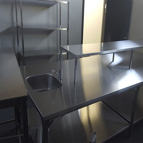 Meuble évier en acier inox - Ban-Inox - sur pieds / professionnel