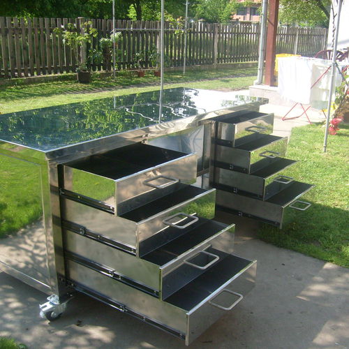 Chariot de service - Ban-Inox - pour cuisine professionnelle / réfrigéré / en inox