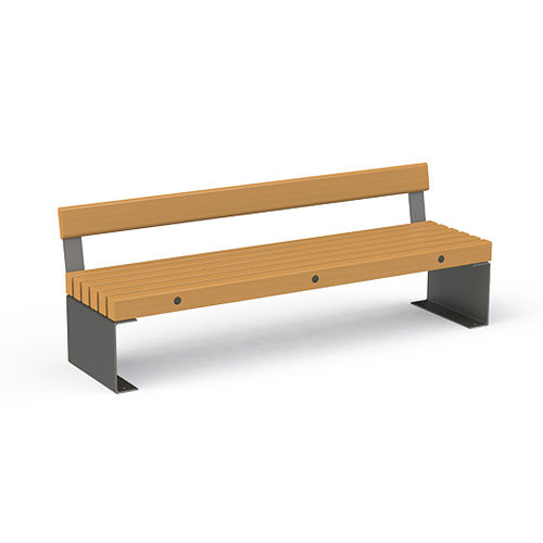 Banc public contemporain - LAGON  - Activia Mobilier Urbain - en bois / en acier galvanisé / avec dossier