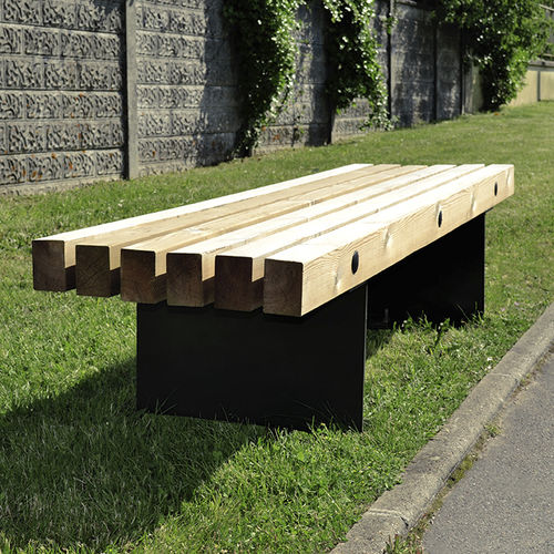 Banc public contemporain - LAGON  - Activia Mobilier Urbain - en bois / en acier galvanisé / professionnel
